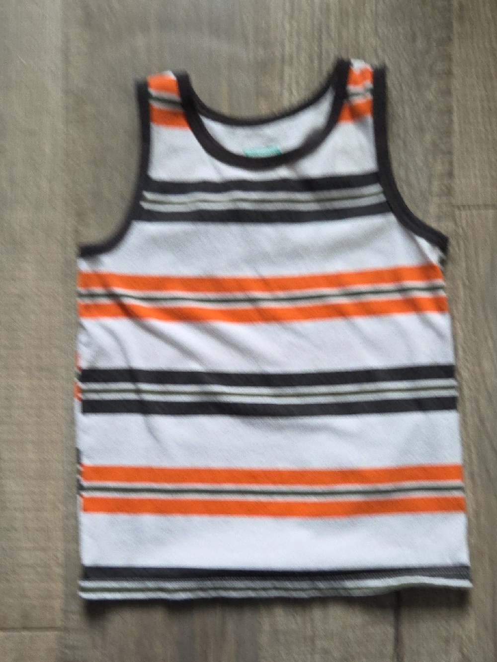 Garanimals White Tank Top with Orange & Black Stripes